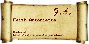 Feith Antonietta névjegykártya